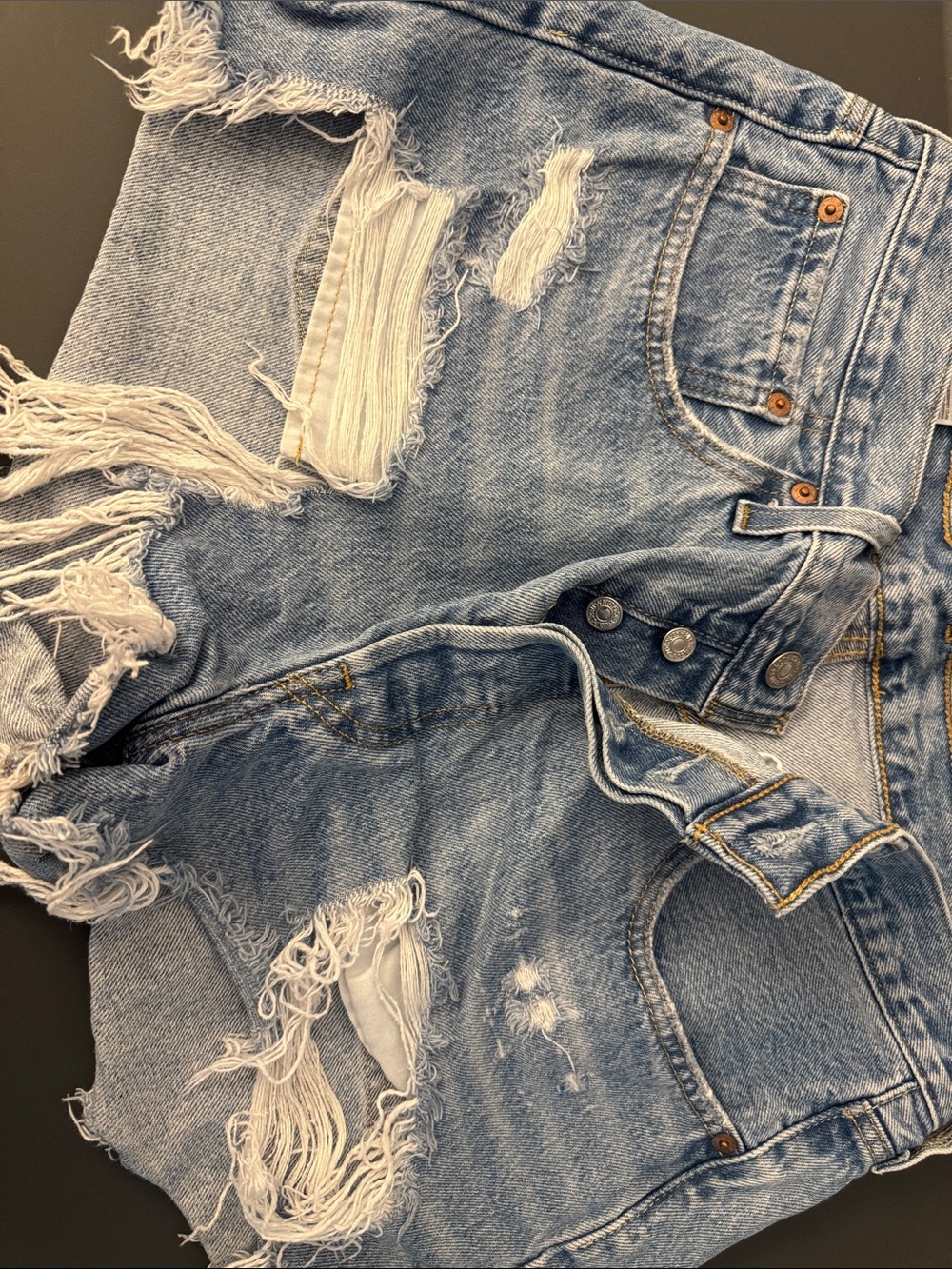Levi Distressed Light Blue Women's Denim Shorts